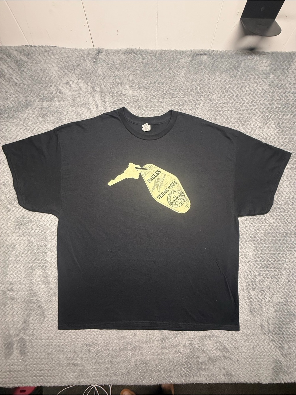 Gildan Black Short Sleeve Tee with Yellow Vegas Bottle Graphic